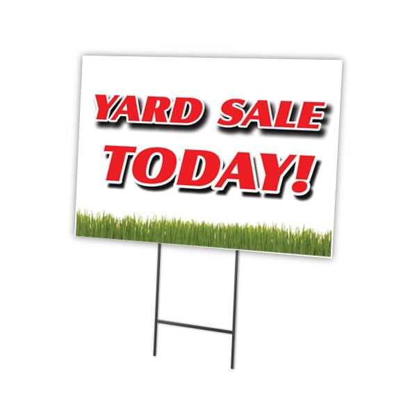 Signmission Yard Sale Today Yard Sign & Stake outdoor plastic coroplast window, C-1824 Yard Sale Today C-1824 Yard Sale Today - main